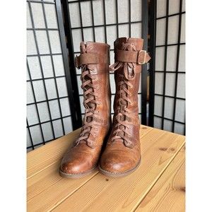 Timberland Earthkeepers Women Brown Lace Up Boot US 7.5 Full Zip Mid Calf Boots